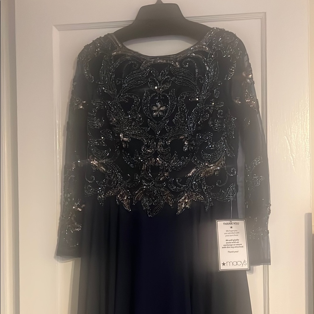 Macy's Midnight Blue Sequin Dress